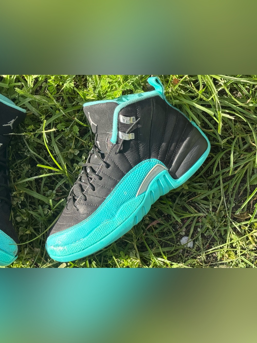 Jordan 12 Retro Hyper Jade  GS - Picture 2 of 10